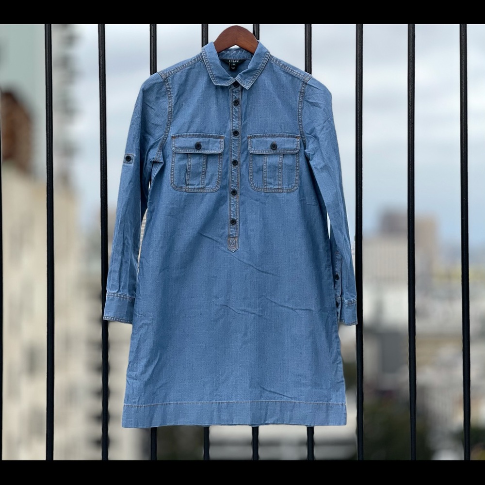 J CREW DENIM SHIRT DRESS XS